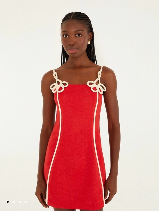 FARM Rio Dresses & Skirts - NWT FARM Rio Red Mini Dress with Cream Trim